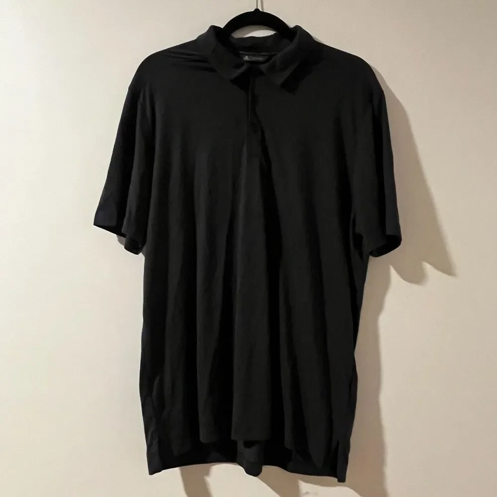 Adidas Golf Adicross Pique Polo Shirt Men's Size Large Gray and Black AOP Golfer
